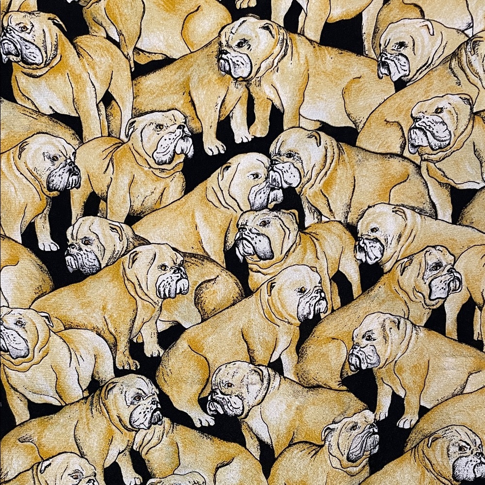 Charles Jourdan Yellow and Black Bulldog Silk Scarf - Picture 3 of 3